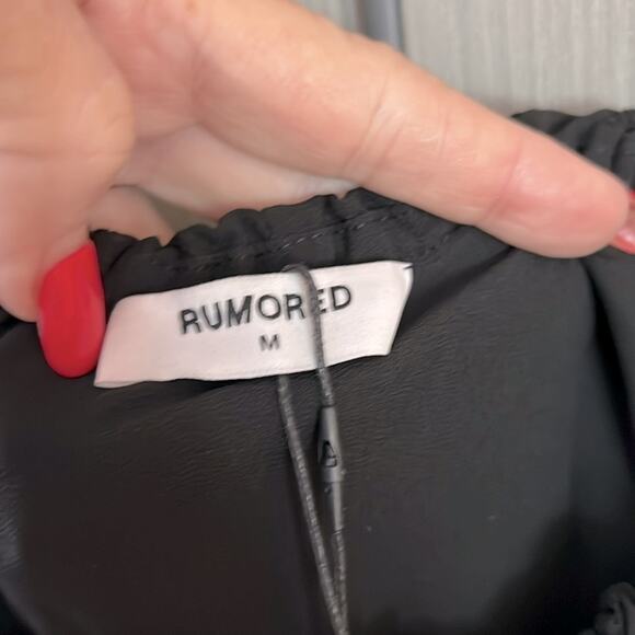 NWT $148 REVOLVE RUMORED senorita mini dress black M embroidered hearts - Picture 8 of 12